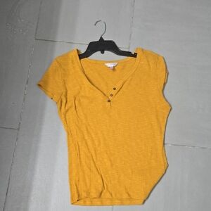 No Boundaries Mustard Short Sleeve Top